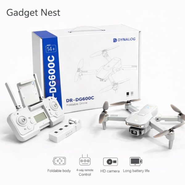 GNH Dynalog DR-DG600C Foldable Drone with HD Camera, Remote Control & Long Battery Life (4-Way Control, Beginner Friendly)